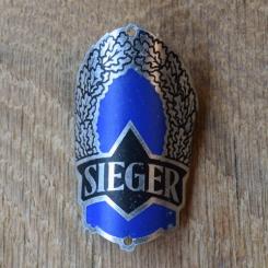 Steuerkopfschild Sieger, 50er Jahre, Originalschild aus Sammlungsbestand 