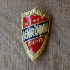 Steuerkopfschild Schröder Bremen, 50er Jahre, Originalschild aus Sammlungsbestand 