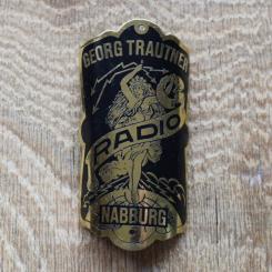 Steuerkopfschild Radio, 20er Jahre, Originalschild aus Sammlungsbestand 