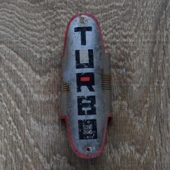 Steuerkopfschild Steuerkopfschild  "TURBO", 60er Jahre,  Originalschild aus Sammlungsauflösung ! 