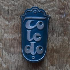 Steuerkopfschild Toledo, 30-50er Jahre, Originalschild aus Sammlungsbestand 