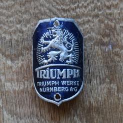 Steuerkopfschild Triumph, 30er Jahre, Originalschild aus Sammlungsbestand 