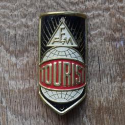 Steuerkopfschild Tourist Franz Epple Memmingen, 50er Jahre, Originalschild aus Sammlungsbestand 