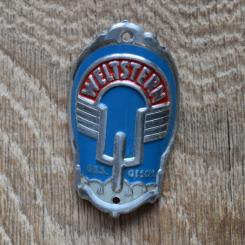 Steuerkopfschild Weltstern, 50er Jahre, Originalschild aus Sammlungsbestand 