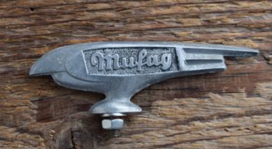 Schutzblechfigur MUFAG, Alu Druckguss, orig. Altbestand 50er Jahre, Zustand siehe Bild 