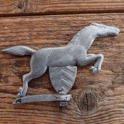 Schutzblechfigur STRICKER, Alu Druckguss, orig. Altbestand 50er Jahre, Zustand siehe Bild 