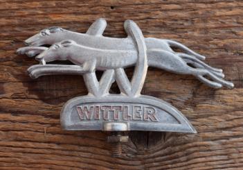 Schutzblechfigur WITTLER, Alu Druckguss, orig. Altbestand 50er Jahre, Zustand siehe Bild 