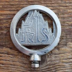 Schutzblechfigur FELS, Alu Druckguss, orig. Altbestand 50er Jahre, Zustand siehe Bild 