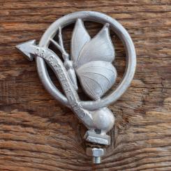 Schutzblechfigur FALTER-RAD, Alu Druckguss, orig. Altbestand 50er Jahre, Zustand siehe Bild 