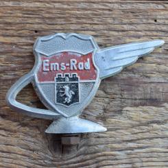 Schutzblechfigur EMSRAD, Alu Druckguss, orig. Altbestand 50er Jahre, Zustand siehe Bild 