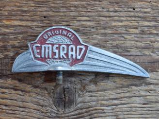 Schutzblechfigur EMSRAD, Alu Druckguss, orig. Altbestand 50er Jahre, Zustand siehe Bild 