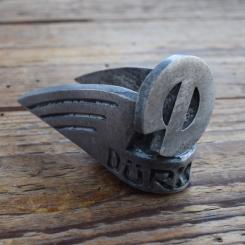 Schutzblechfigur DÜRKOPP, Alu Druckguss, orig. Altbestand 50er Jahre, Zustand siehe Bild 