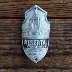 Steuerkopfschild WESERTAL, 50er Jahre, Originalschild aus Sammlungsbestand 
