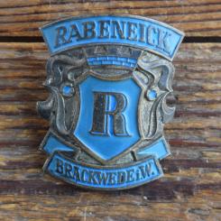 Schutzblechwappen für hinten RABENEICK, 50er Jahre, Originalwappen aus Sammlungsbestand  