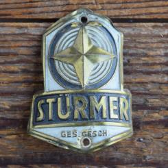 Steuerkopfschild STÜRMER, 50er Jahre, Originalschild aus Sammlungsbestand 
