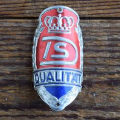 Steuerkopfschild DS QUALITÄT, 50er Jahre, Originalschild aus Sammlungsbestand 