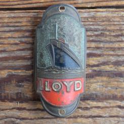Steuerkopfschild LLOYD, 50er Jahre, Originalschild aus Sammlungsbestand 