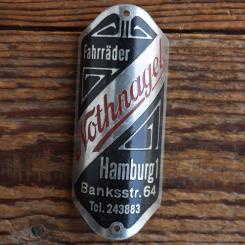 Steuerkopfschild NOTHNAGEL, 30er Jahre, Originalschild aus Sammlungsbestand 