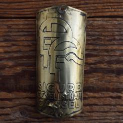 Steuerkopfschild SIGURD GESELLSCHAFT CASSEL, 20er Jahre, Originalschild aus Sammlungsbestand 