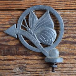 Schutzblechfigur FALTER, Alu Druckguss, orig. Altbestand 30-50er Jahre, Zustand siehe Bild 