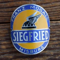 Steuerkopfschild SIEGFRIED, 50er Jahre, Originalschild aus Sammlungsbestand 