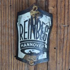 Steuerkopfschild REINBEG HANNOVER, 30er Jahre, Originalschild aus Sammlungsbestand 