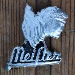 Schutzblechwappen für hinten MEISTER, 50er Jahre, Originalwappen aus Sammlungsbestand  