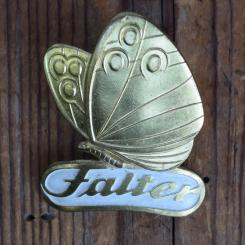 Schutzblechwappen für hinten FALTER, 50er Jahre, Originalwappen aus Sammlungsbestand  