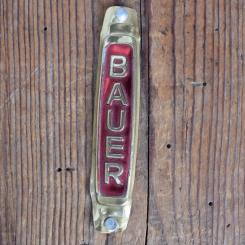 Steuerkopfschild/Schutzblechschild  BAUER, 50er Jahre, Originalschild aus Sammlungsbestand 