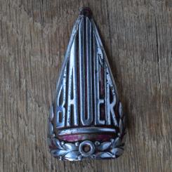 Steuerkopfschild BAUER, 50er Jahre, Originalschild aus Sammlungsbestand 