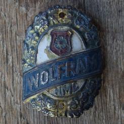 Steuerkopfschild WOLFRAM, 50er Jahre, Originalschild aus Sammlungsbestand 