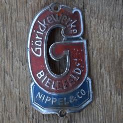 Steuerkopfschild GÖRICKE WERKE, 50er Jahre, Originalschild aus Sammlungsbestand 