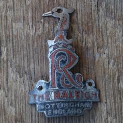 Steuerkopfschild RALEIGH, 50er Jahre, Originalschild aus Sammlungsbestand 