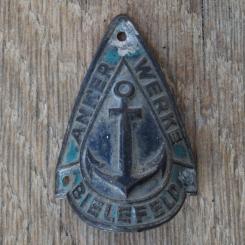Steuerkopfschild ANKER WERKE, 50er Jahre, Originalschild aus Sammlungsbestand 