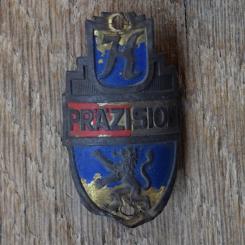 Steuerkopfschild PRÄZISION, 50er Jahre, Originalschild aus Sammlungsbestand 