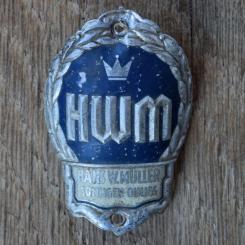 Steuerkopfschild HWM, 50er Jahre, Originalschild aus Sammlungsbestand 