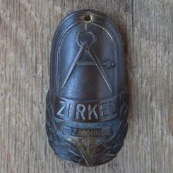 Steuerkopfschild ZIRKEL, 50er Jahre, Originalschild aus Sammlungsbestand 