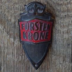 Steuerkopfschild FÜRSTEN KRONE, 50er Jahre, Originalschild aus Sammlungsbestand 