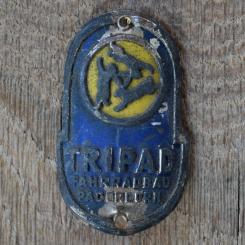 Steuerkopfschild TRIPAD, 50er Jahre, Originalschild aus Sammlungsbestand 