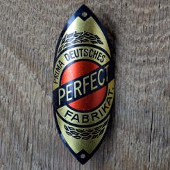 Steuerkopfschild PERFECT, 30er Jahre, Originalschild aus Sammlungsbestand 