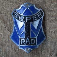Steuerkopfschild SUPER RAD, 50er Jahre, Originalschild aus Sammlungsbestand 