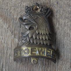Steuerkopfschild STOEWER, 50er Jahre, Originalschild aus Sammlungsbestand 