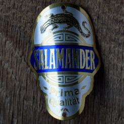 Steuerkopfschild SALAMANDER, 50er Jahre, Originalschild aus Sammlungsbestand 