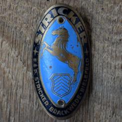 Steuerkopfschild STRICKER, 30er Jahre, Originalschild aus Sammlungsbestand 