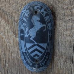 Steuerkopfschild STRICKER, 40er Jahre, Originalschild aus Sammlungsbestand 