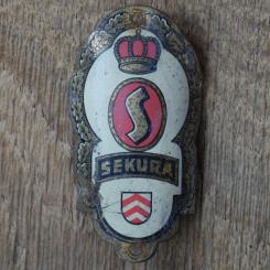 Steuerkopfschild SEKURA, 60er Jahre, Originalschild aus Sammlungsbestand 