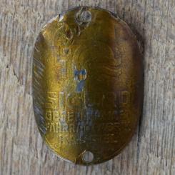 Steuerkopfschild SIGURD, 30er Jahre, Originalschild aus Sammlungsbestand 