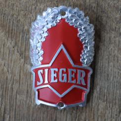 Steuerkopfschild SIEGER, 50er Jahre, Originalschild aus Sammlungsbestand 