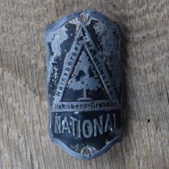 Steuerkopfschild NATIONAL, 30er Jahre, Originalschild aus Sammlungsbestand 