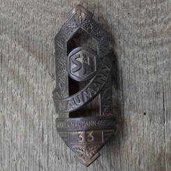 Steuerkopfschild SEIDEL & NAUMANN, 30er Jahre, Originalschild aus Sammlungsbestand 